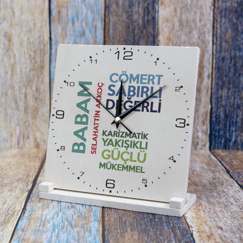 Babalar%20Günü%20Hediyesi%20Doğal%20Taş%20Saat%2020X20Cm%20Ks06-1287