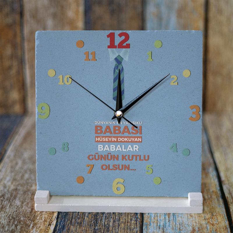 Babalar%20Günü%20Hediyesi%20Doğal%20Taş%20Saat%2020X20Cm%20Ks06-1290