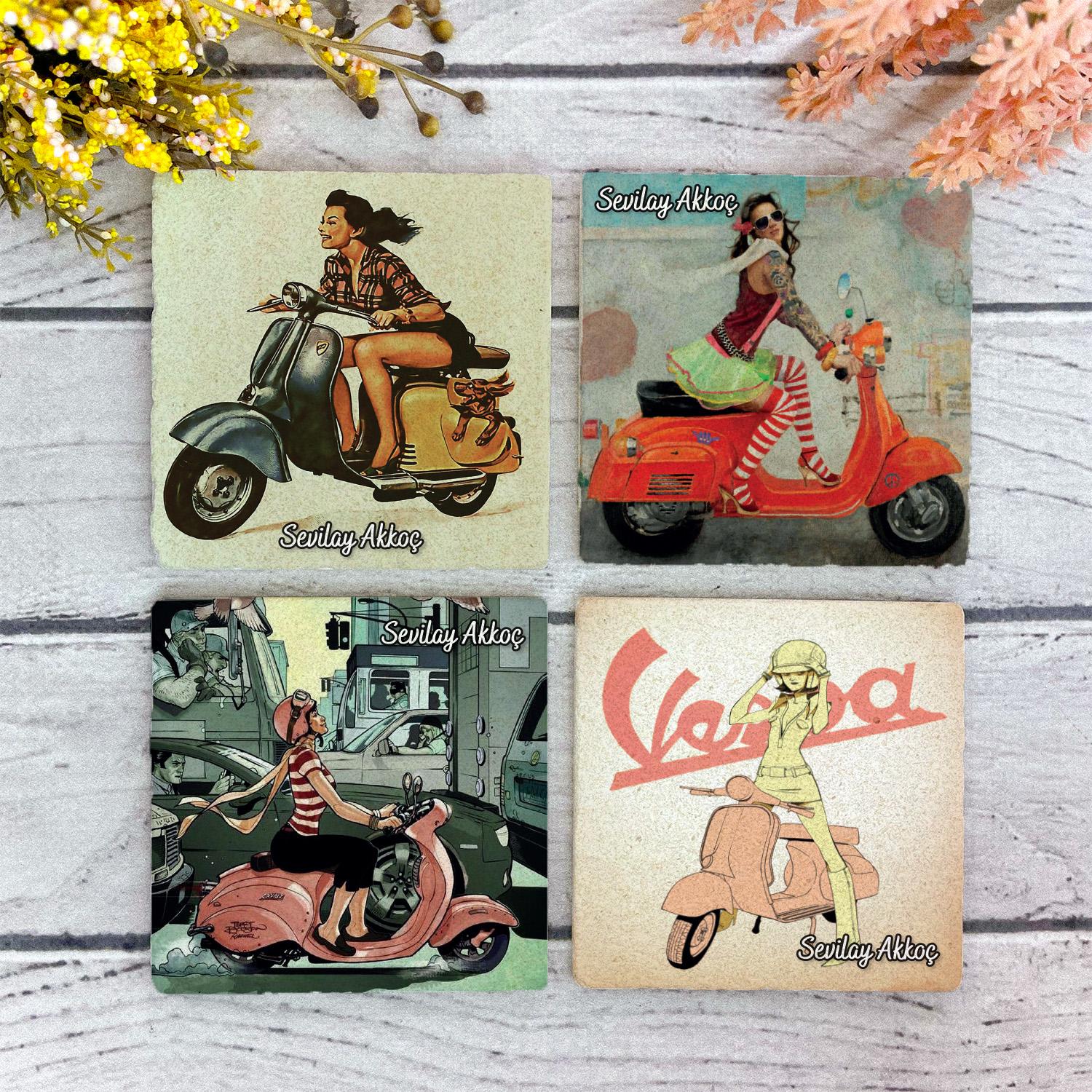 Kişiye%20Özel%20Vespa%20Tasarımlı%204’lü%20Taş%20Bardak%20Altlığı