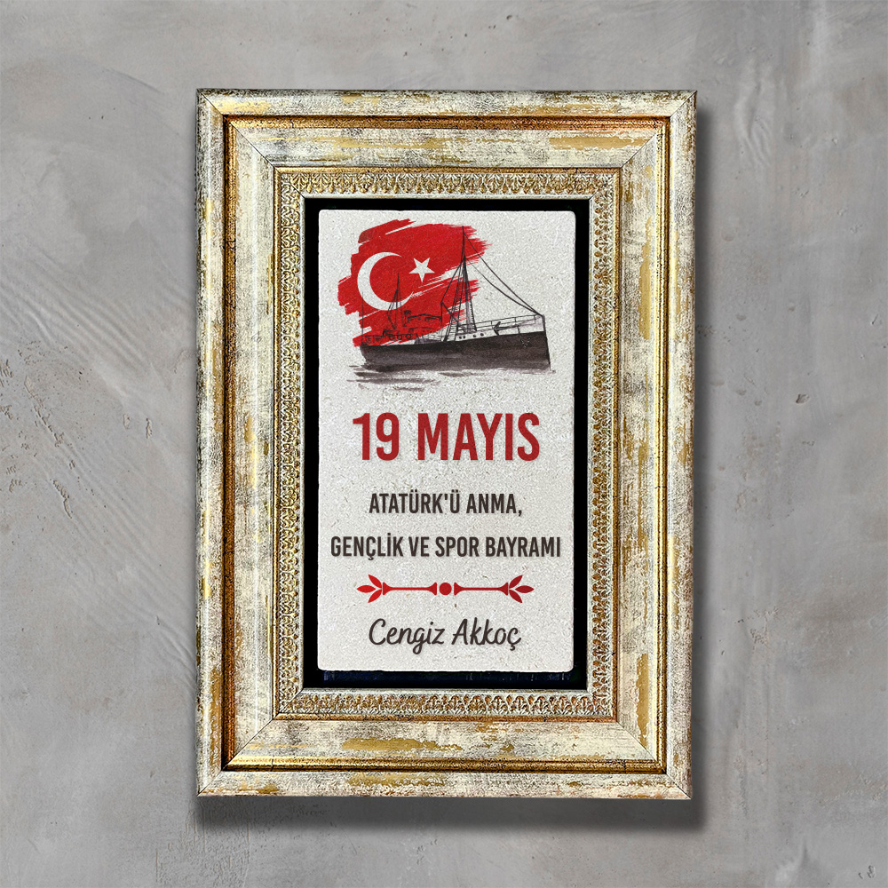 Kişiye%20Özel%2019%20Mayıs%20Hediyesi%20Çerçeveli%20Taş%20Tablo