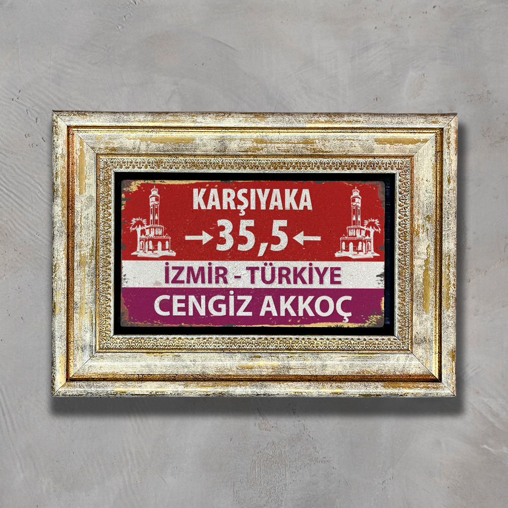 Kişiye%20Özel%20Hediye%20Karşıyaka%20Tabelası%20Çerçeveli%20Taş%20Tablo