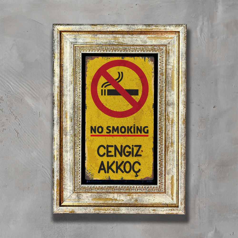 Kişiye%20Özel%20Hediye%20No%20Smoking%20Çerçeveli%20Taş%20Tablo