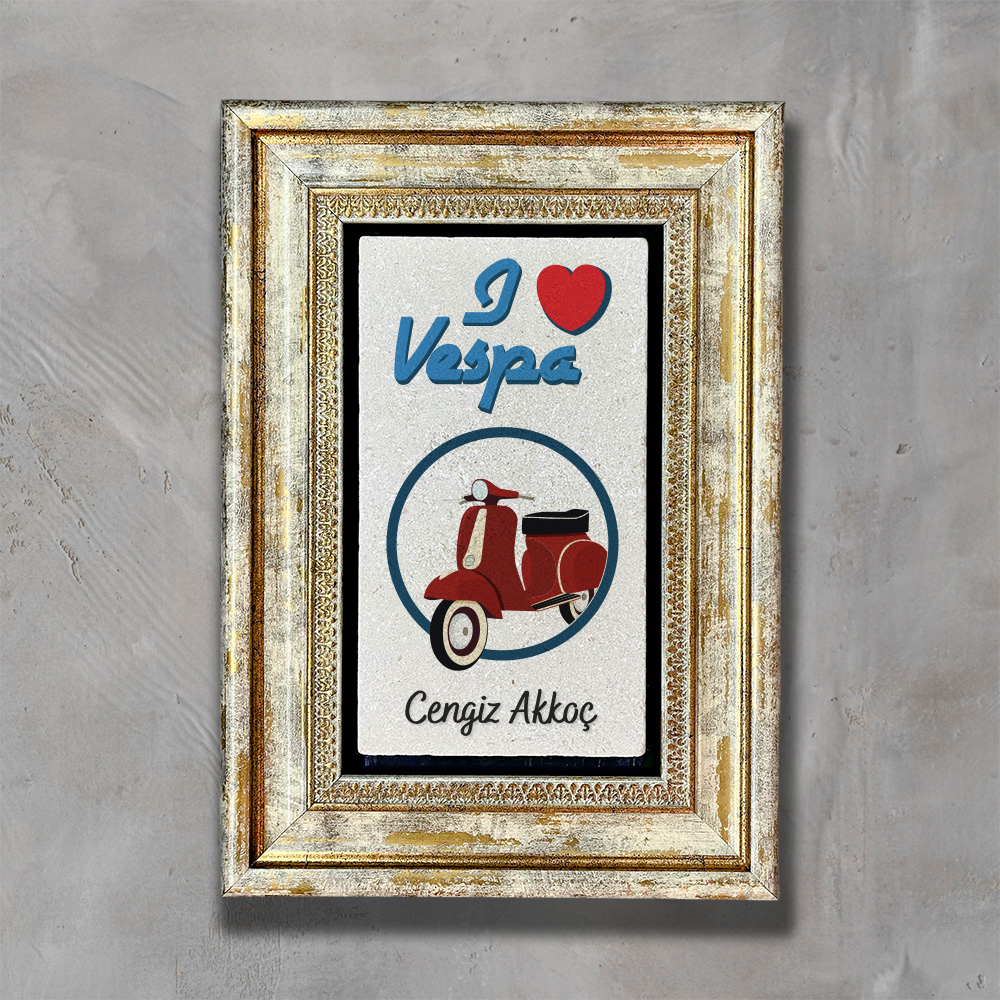 Kişiye%20Özel%20Hediye%20Vespa%20Tasarımlı%20Çerçeveli%20Taş%20Tablo